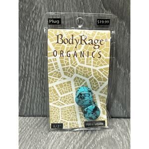 BodyRage Organics Turquoise Plug 1/2" Natural Wood Ear Gauge